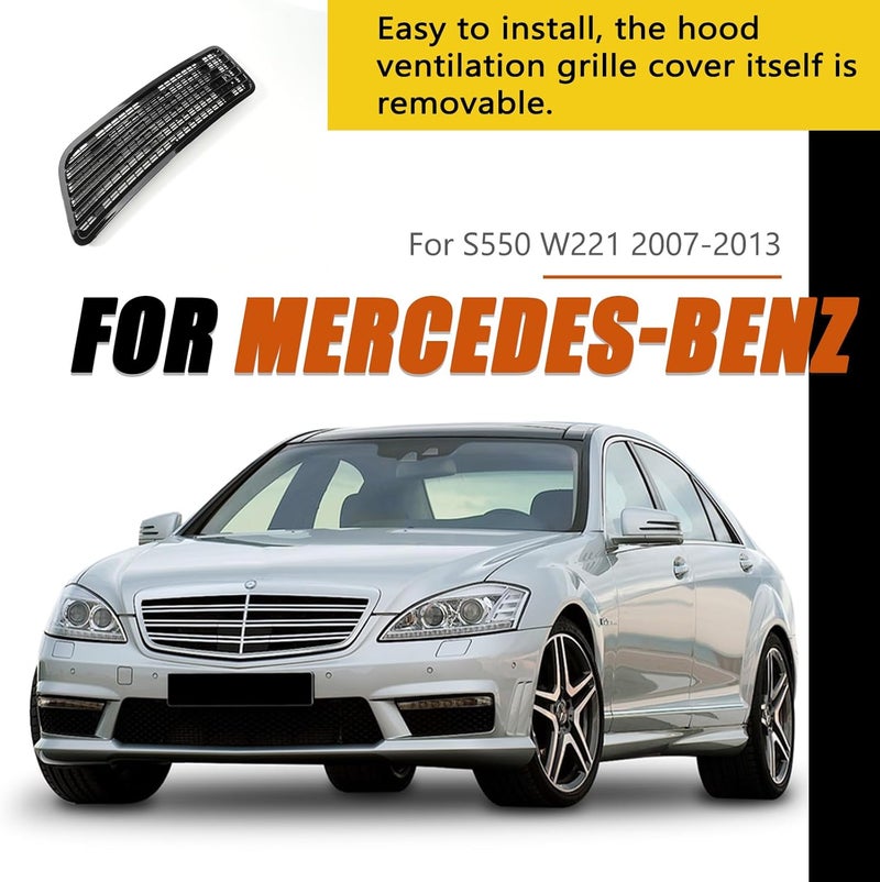 Gear Up Front Hood Upper Grill Vent for Mercedes-Benz S550 W221 2007-2013 Hood Vent Air Grilles Left Driver and Right Passenger Side 2218800205 2218800305 - Image 2